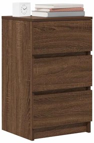Mesas de cabeceira 3 gavetas 2pcs 39x35x65cm carvalho castanho
