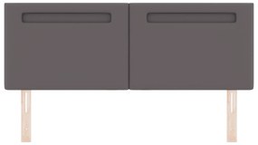 Cabeceira vidaXL Design Simples Cinza 140 cm Em Couro Sintético