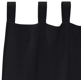 Cortinas com cortinas 2 pcs Preto 260 x 140 cm Poliéster
