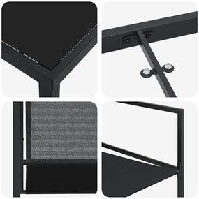Conjunto de Jantar para Jardim - 5 Peças, Preto, com Textilene e Aço.