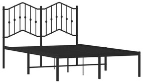 Estrutura de cama com cabeceira 120x190 cm metal preto