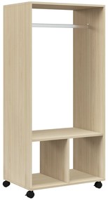 HOMCOM Roupeiro de Madeira Móvel Armário Roupeiro Aberto com Barra para Pendurar e Prateleiras Organizadoras 60x40x128 cm Madeira