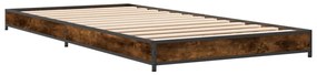 Estrutura de cama derivados de madeira e metal carvalho fumado