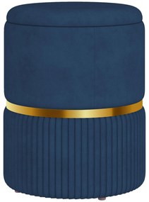 Puff Redondo com Arrumação – Bergen – Ø36x44 cm – Azul Escuro