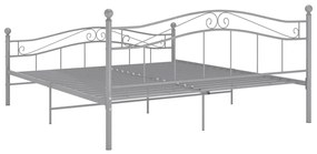 Estrutura de cama metal 160x200 cm cinzento