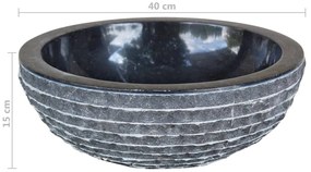 Lavatório em mármore 40 cm preto