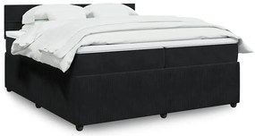 vidaXL Cama com molas/colchão 200x200 cm veludo preto