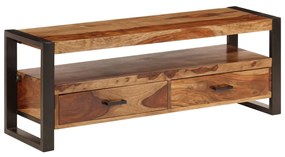 vidaXL Móvel de TV em madeira de acácia maciça 120x35x45 cm