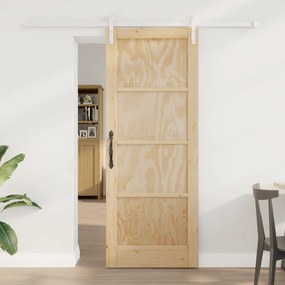 Porta Deslizante vidaXL com Conjunto de Acessórios 78x202 cm Madeira M