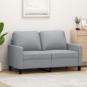 Sofá de 2 lugares em tecido 120 cm cinzento-claro