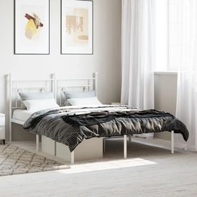 374388 vidaXL Estrutura de cama com cabeceira 140x190 cm metal branco