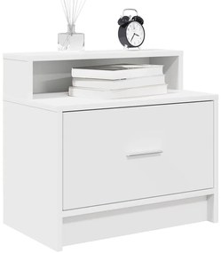 Mesas de cabeceira com gaveta 2 pcs 51x31x47 cm branco