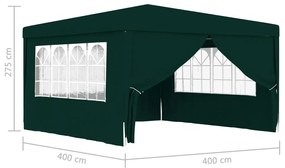 Tenda de Eventos Profissional Impermeável - 4x4m - Verde