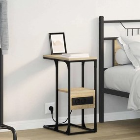 vidaXL Mesa-de-cabeceira Carvalho sonoma 41.5 x 26 x 60.5 cm
