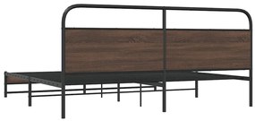 Estrutura cama sem colchão 200x200cm metal carvalho castanho