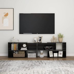 Móvel de TV 149x30x52 cm derivados de madeira preto brilhante