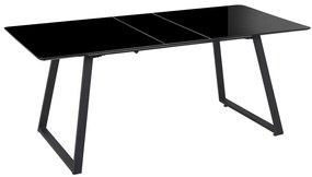 Mesa de jantar extensível preta 150/180 x 90 cm TOURAN Beliani