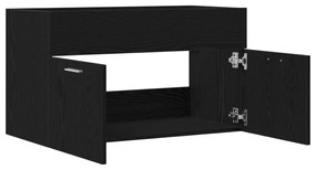 Gabinete de Pia de Banheiro vidaXL Carvalhos Pretos 90x38,5x46 cm Made