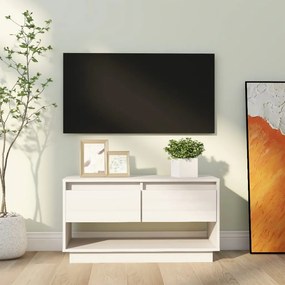 vidaXL Móvel de TV 74x34x40 cm madeira de pinho maciça branco