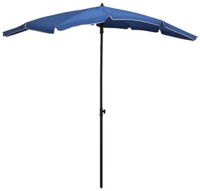 vidaXL Guarda-sol de jardim com poste 200x130 cm azul-ciano