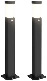 Outsunny Conjunto de 2 Luminárias de Exterior Postes Luminosos LED À Prova de Água Ip65 Lanterna para Caminhos e Vias Preto | Aosom Portugal