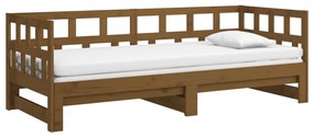 Estrutura sofá-cama de puxar 2x(90x200) cm pinho castanho-mel