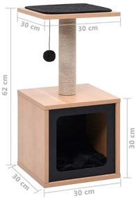 Árvore para gatos c/ tapete arranhador sisal 62 cm