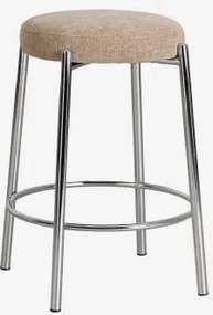 Banqueta Alta Estofada E Em Ferro Zantria ↑65 Cm & Tecido Toupeira - Sklum