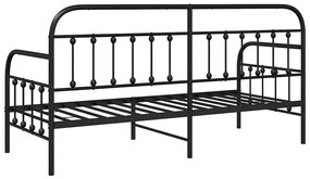 Estrutura de Cama Dia Preto 80x200 cm Aço