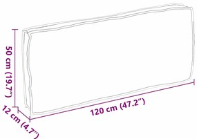 Almofada de Palete para Assento e Costas Creme 120 x 50 x 12 cm Tecido