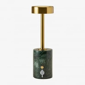 Lâmpada De Mesa Led Sem Fios Em Ferro E Pedra Natural Arianny Mármore Verde Udaipur - Sklum