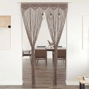 vidaXL Cortina em macramé 140x240 cm algodão cinzento-acastanhado