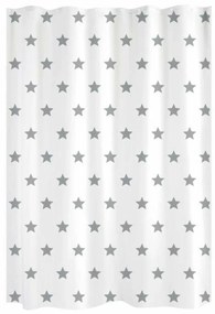 Cortina de Duche Gelco Estrelas Branco Cinzento 180 x 200 cm