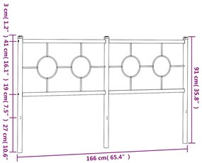 Cabeceira de cama 160 cm metal preto