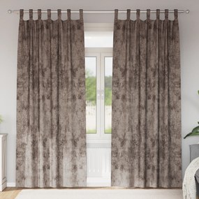 vidaXL Cortinas de Veludo 2 pcs com Abas Cappuccino 245x140 cm