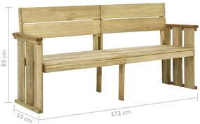 Banco de jardim 172 cm pinho impregnado