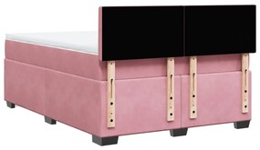 Cama com molas/colchão 160x200 cm veludo rosa