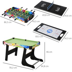 Mesa de vários jogos projeto 4 em 1 pebolin Hóquei Bilhar ping - pong 86.5x43.5x64 cm