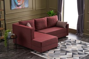 Sofá-Cama de Canto Ece – Vermelho Claret – 242x88x90 cm