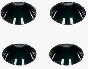 Pack De 4 Downlights Led Trimless Ø3,6 Cm Em Alumínio Com Acendimento E Apagamento Progressivo Luisiana Preto & Branco 3000k & 3 W & 19º - Sklum