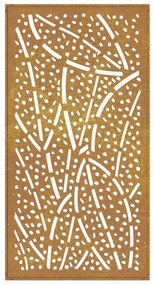 Decoração p/ muro de jardim 105x55 cm aço corten design folhas