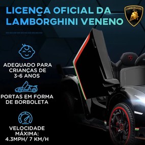 Carro Elétrico Lamborghini 12V - 7 km/h - Preto