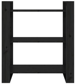 Estante/divisória 80x35x91 cm madeira de pinho maciça preto