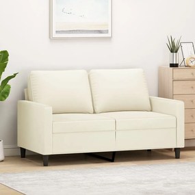 Sofá de 2 lugares veludo 120 cm cor creme