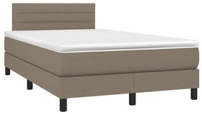 Cama box spring colchão/LED 120x200cm tecido cinza-acastanhado