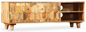Armário TV madeira de mangueira maciça 118x35x40 cm