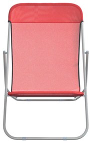 Cadeiras praia dobráveis 2pcs textilene/aço revest. pó vermelho