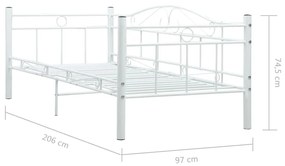 Estrutura sofá-cama 90x200 cm metal branco