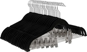 Cabides para calças de veludo, 12 unidades, pretos