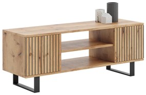 Móvel TV Focus 135 cm - ripas decorativas cor carvalho artesanal